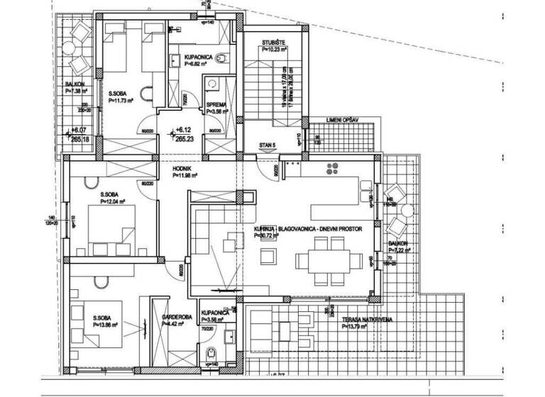 Wohnung zum Kauf 493.000 € 3 Zimmer 123 m² Split