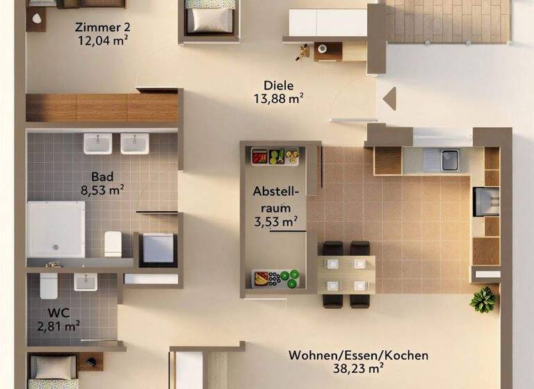 Wohnung zum Kauf - Erstbezug 536.500 € 4 Zimmer 116,5 m² 2. Geschoss Neuenburg Neuenburg am Rhein 79395