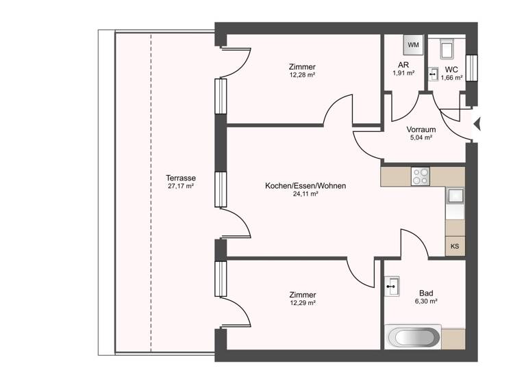 Wohnung zur Miete 1.000 € 3 Zimmer 62,9 m²<br/>Wohnfläche Tiergartenweg Puntigam Graz 8055