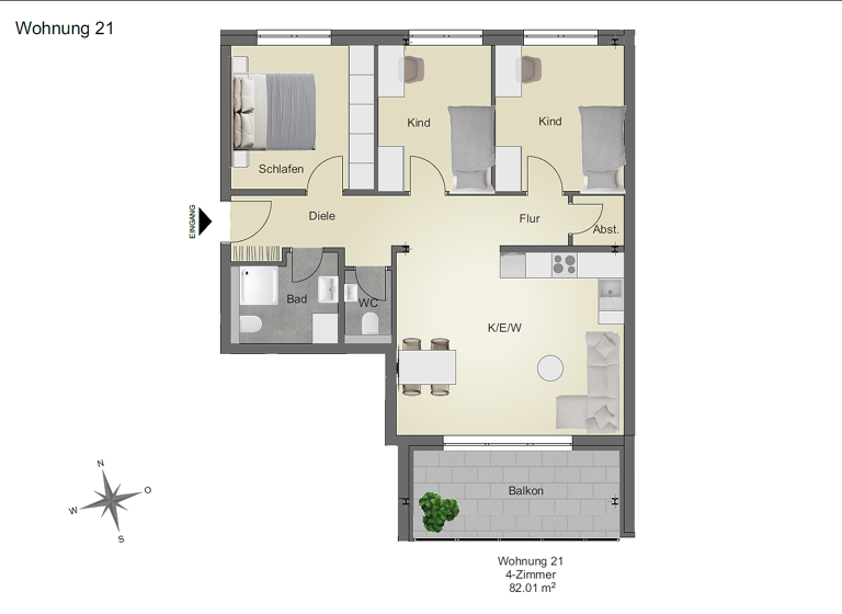 Wohnung zur Miete 1.065 € 4 Zimmer 82 m² 1. Geschoss frei ab 01.04.2026 Albstraße 66 Weigheim Villingen-Schwenningen 78056