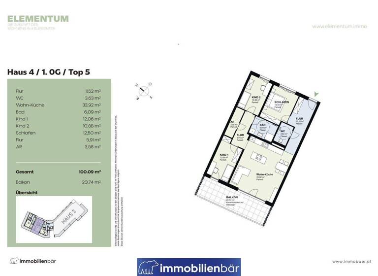 Wohnung zum Kauf - Erstbezug 565.000 € 4 Zimmer 100,1 m² 1. Geschoss Marchtrenk 4614