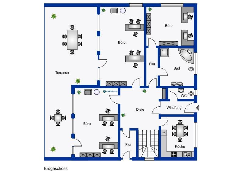 Büro-/Praxisfläche zur Miete 1.150 € 245 m²<br/>Bürofläche Esens Esens 26427