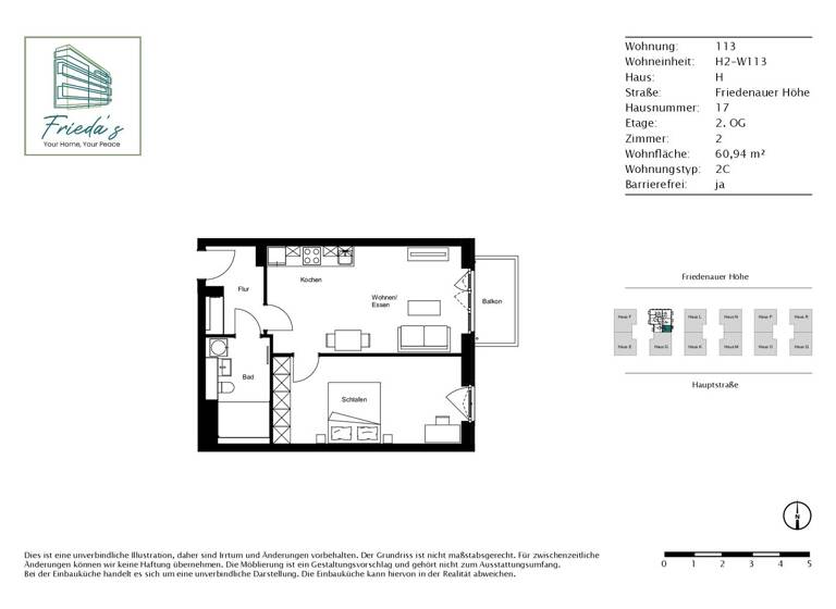Wohnung zur Miete - Erstbezug 1.540 € 2 Zimmer 60,5 m² 2. Geschoss Friedenauer Höhe 17 Friedenau Berlin 12159