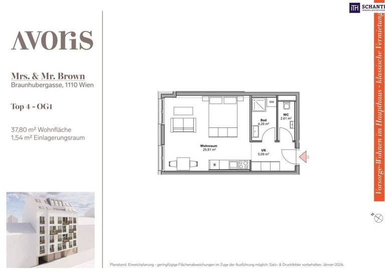 Studio zum Kauf - Erstbezug provisionsfrei 199.000 € 1 Zimmer 37,8 m² 1. Geschoss Braunhubergasse Wien 1110