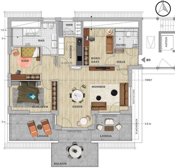 Wohnung zum Kauf provisionsfrei 1.022.000 € 4,5 Zimmer 124 m²<br/>Wohnfläche 2.<br/>Geschoss Fritz-Kopp-Straße 20 Immenstaad Immenstaad am Bodensee 88090