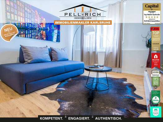 Wohnung zur Miete 1.250 € 2 Zimmer 62,1 m² 2. Geschoss frei ab 15.08.2025 Beiertheim-Bulach Karlsruhe 76135