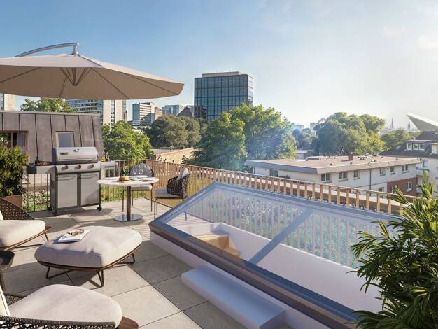 Wohnung zum Kauf - Neubau provisionsfrei 1.195.000 € 3 Zimmer 112,5 m² 3. Geschoss Hohenfelde Nord 22087