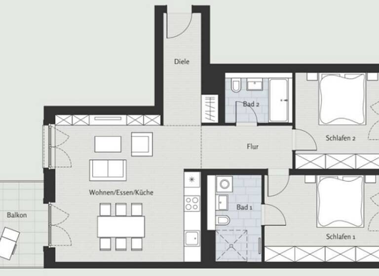 Wohnung zur Miete 2.200 € 3 Zimmer 87 m²<br/>Wohnfläche 2.<br/>Geschoss Elßholzstraße 2 Schöneberg Berlin 10781