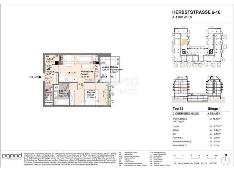 Wohnung zum Kauf 311.700 € 2 Zimmer 41 m² 2. Geschoss frei ab 01.09.2028 Wien 1160