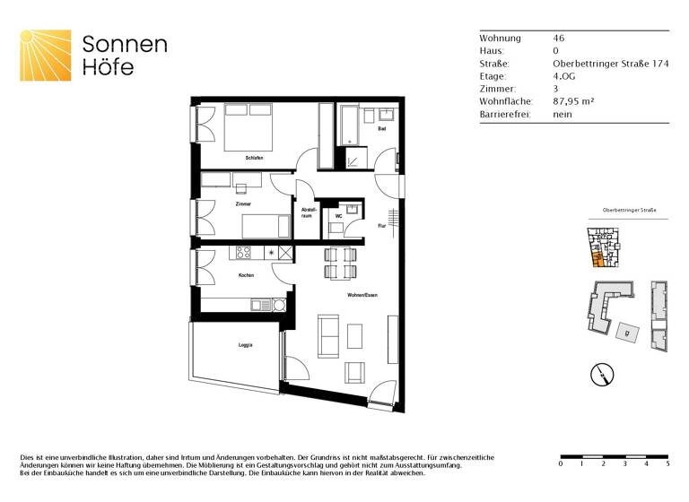 Wohnung zur Miete 1.190 € 3 Zimmer 88 m²<br/>Wohnfläche 4.<br/>Geschoss Oberbettringer Straße 174 Schwäbisch Gmünd Schwäbisch Gmünd 73525