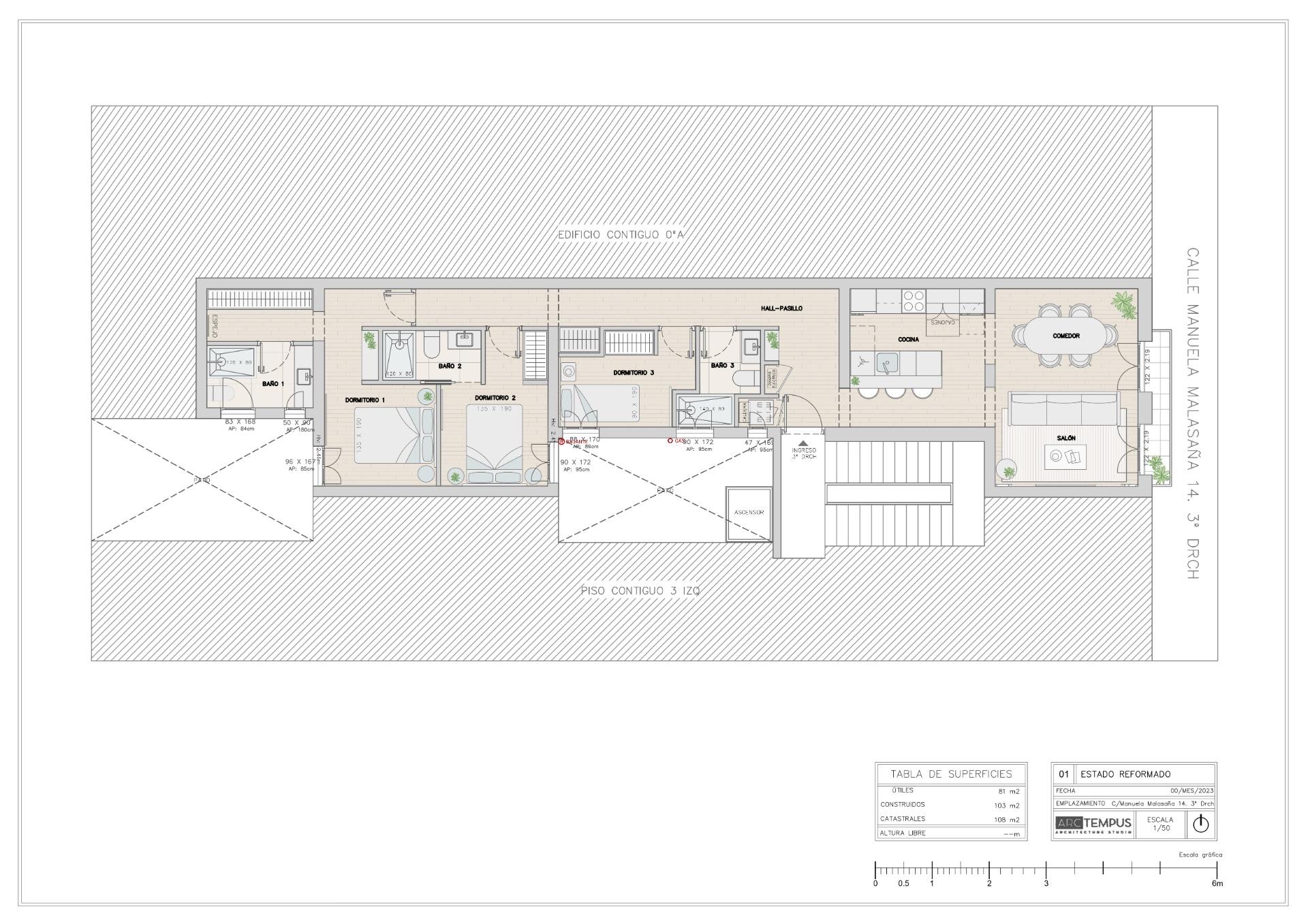 Studio zum Kauf 1.039.000 € 3 Zimmer 108 m²<br/>Wohnfläche 3.<br/>Geschoss Madrid 28004