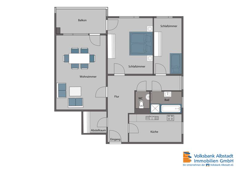 Wohnung zum Kauf 165.000 € 3 Zimmer 85,9 m²<br/>Wohnfläche ab sofort<br/>Verfügbarkeit Ebingen Albstadt 72458