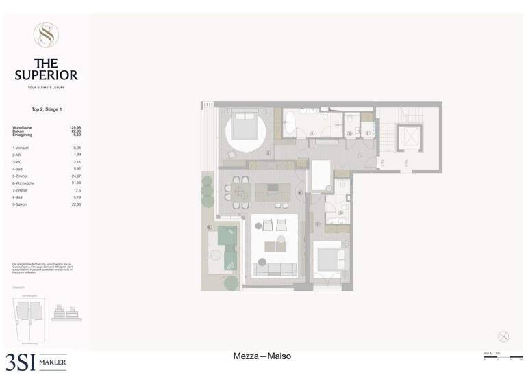 Wohnung zum Kauf - Erstbezug 1.699.000 € 3 Zimmer 129,9 m² 1. Geschoss Leschetitzkygasse 91 Wien 1180