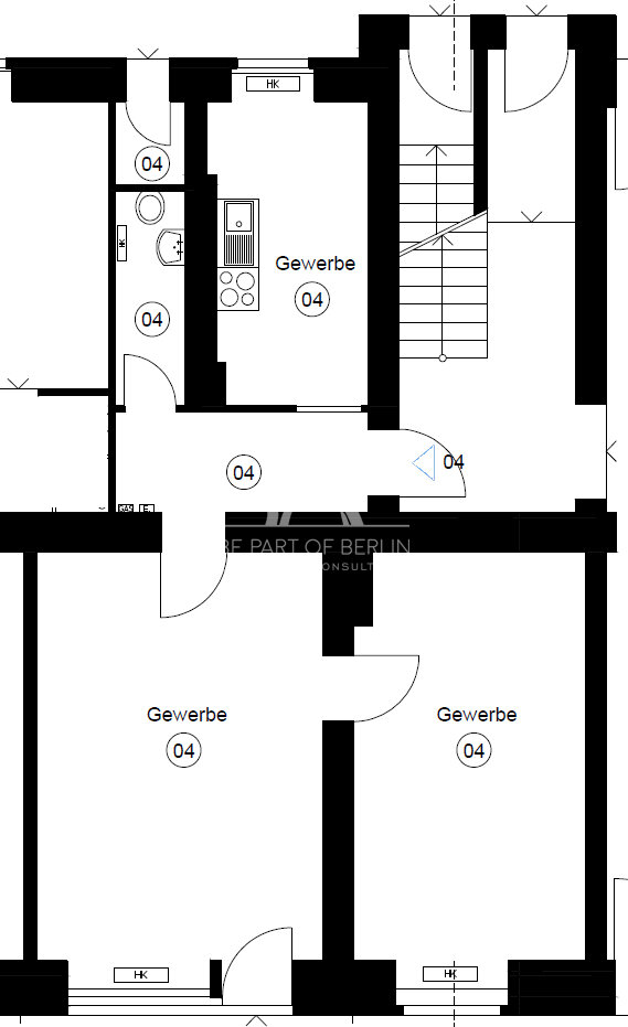 Bürofläche zum Kauf provisionsfrei 4.916 € 2 Zimmer 60,8 m²<br/>Bürofläche Schönstedtstraße 11 Neukölln Berlin 12043