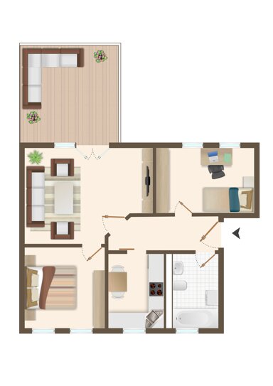 Wohnung zum Kauf 225.000 € 2,5 Zimmer 55,6 m² 2. Geschoss Satower Str. 54d Kritzmow Kritzmow 18198