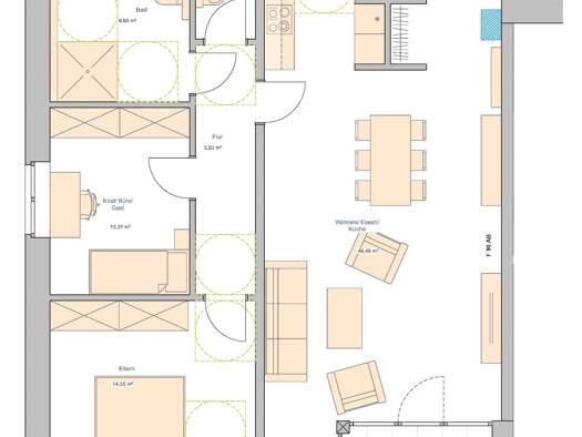 Wohnung zum Kauf - Erstbezug provisionsfrei 374.400 € 3 Zimmer 95 m² frei ab sofort Rhade Dorsten 46286