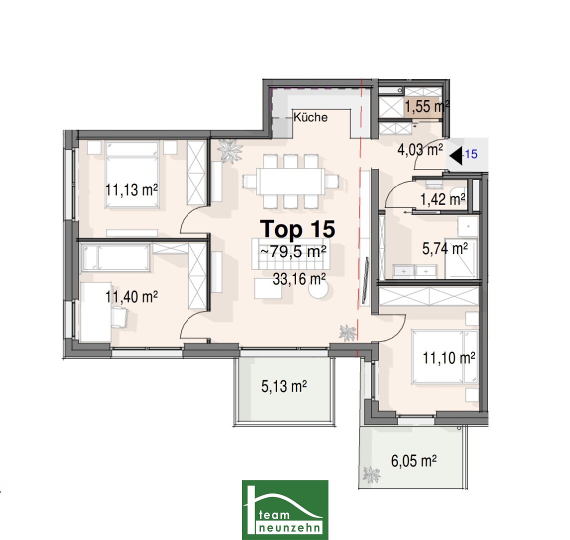 Wohnung zum Kauf 365.000 € 4 Zimmer 79 m²<br/>Wohnfläche 1.<br/>Geschoss Bahnhofstraße 22 Strasshof an der Nordbahn 2231