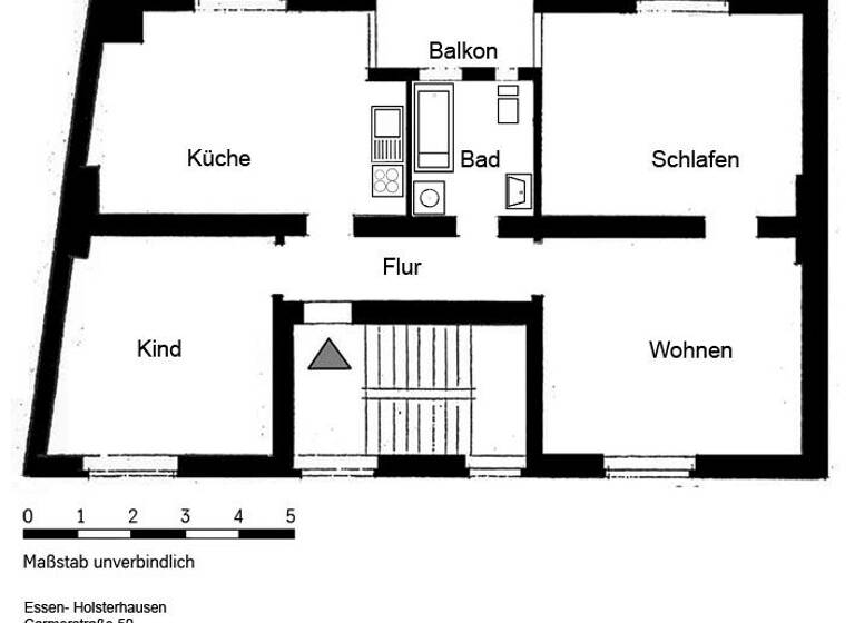 Wohnung zur Miete 899 € 3 Zimmer 85,3 m² 1. Geschoss frei ab 01.06.2026 Carmerstr. 50 Holsterhausen Essen 45147