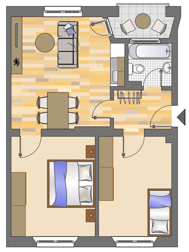 Wohnung zur Miete 559 € 2 Zimmer 55,4 m²<br/>Wohnfläche EG<br/>Geschoss 20.01.2025<br/>Verfügbarkeit Damaschkestraße 28 Gartenstadt - Nord Dortmund 44141