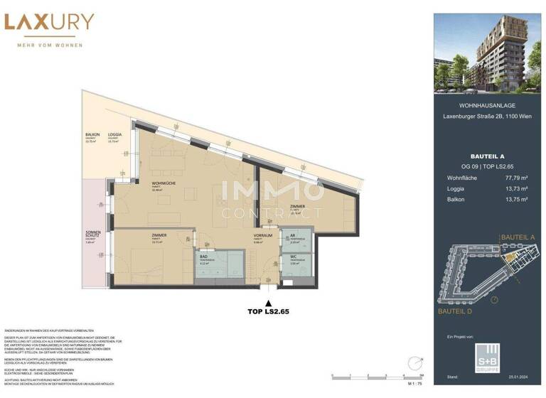 Wohnung zum Kauf - Erstbezug provisionsfrei 790.000 € 3 Zimmer 77,8 m² Wien 1100