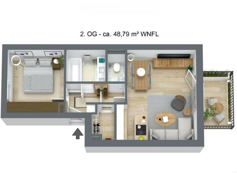 Wohnung zum Kauf 199.800 € 2 Zimmer 48,8 m² 2. Geschoss frei ab 01.08.2027 Gaswerkstraße 77 Eggenberg Graz 8020