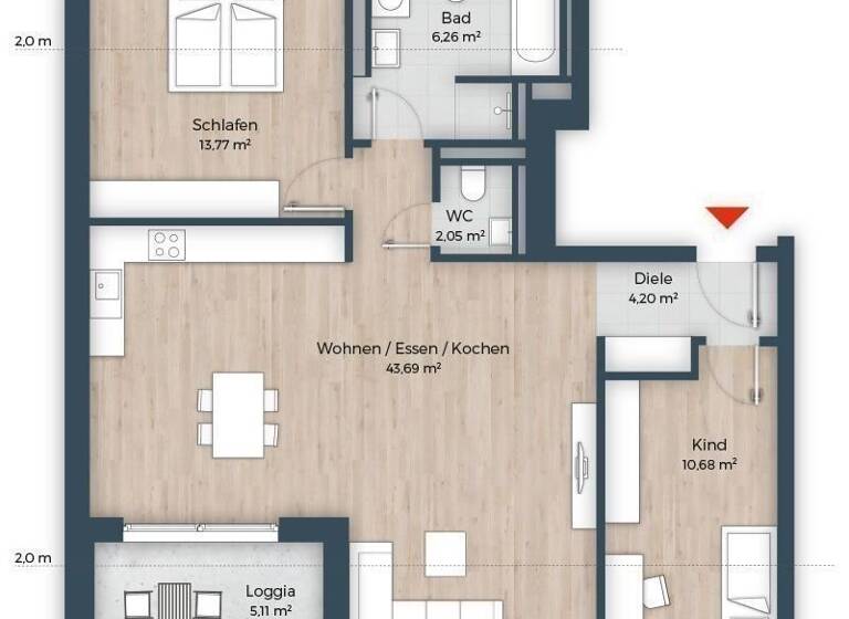 Wohnung zum Kauf provisionsfrei 735.483 € 3 Zimmer 85,8 m²<br/>Wohnfläche Dachgeschoss, 2.<br/>Geschoss Bischofsweiherstraße 34 Dechsendorf Erlangen 91056