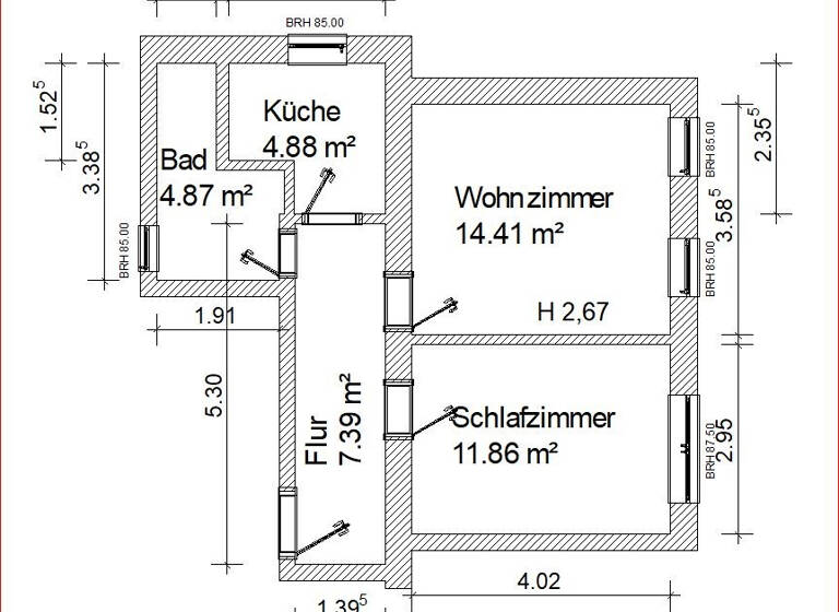 Wohnung zur Miete 280 € 2 Zimmer 44 m² EG frei ab sofort Frauensteiner Straße 66 Freiberg 09599