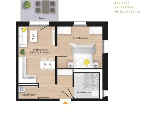 Wohnung zum Kauf provisionsfrei 344.000 € 2 Zimmer 55,4 m² 2. Geschoss Traunreut Traunreut 83301