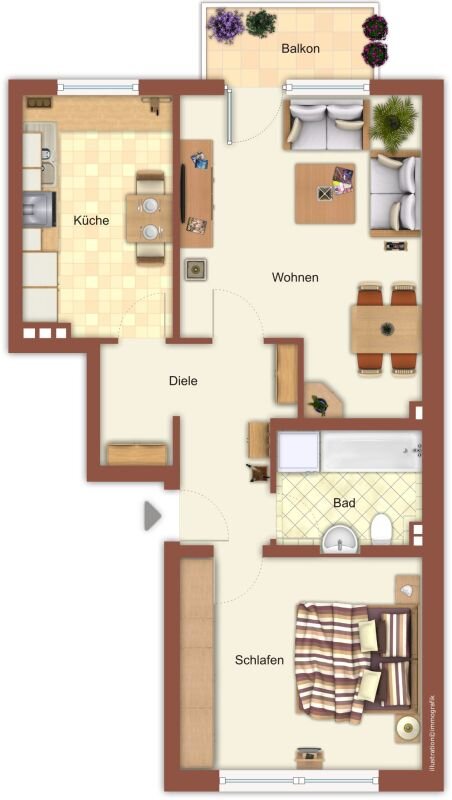 Wohnung zur Miete 509 € 2 Zimmer 56 m²<br/>Wohnfläche EG<br/>Geschoss Hensenhof 23 Waldhausen Mönchengladbach 41068