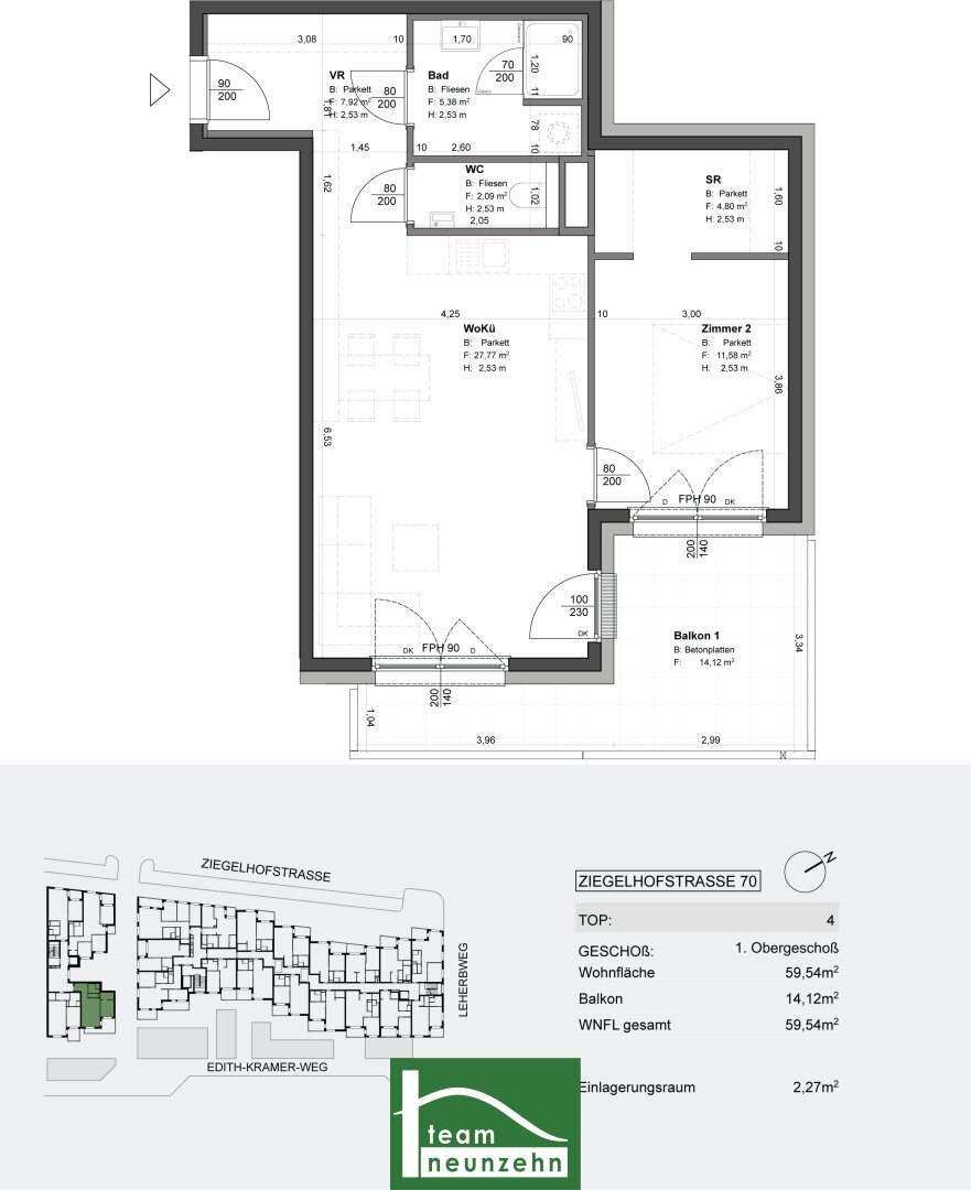 Wohnung zur Miete 701 € 2 Zimmer 59 m²<br/>Wohnfläche 1.<br/>Geschoss Ziegelhofstraße 70 Wien 1220