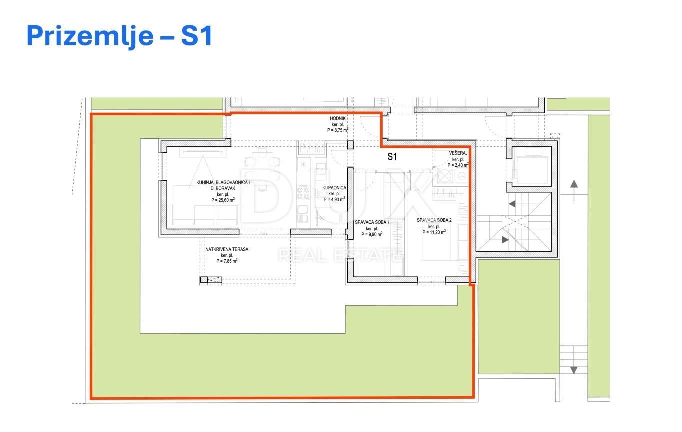 Wohnung zum Kauf 320.000 € 3 Zimmer 96 m²<br/>Wohnfläche Diklovac 23000