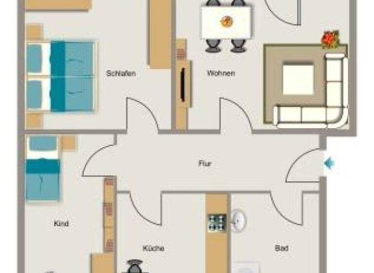 Wohnung zur Miete 512 € 3,5 Zimmer 60,2 m² 2. Geschoss Ahrstraße 85 Beeckerwerth Duisburg 47139