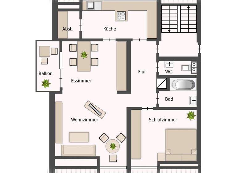 Wohnung zur Miete 910 € 2 Zimmer 72 m² frei ab sofort Heumaden Stuttgart 70619