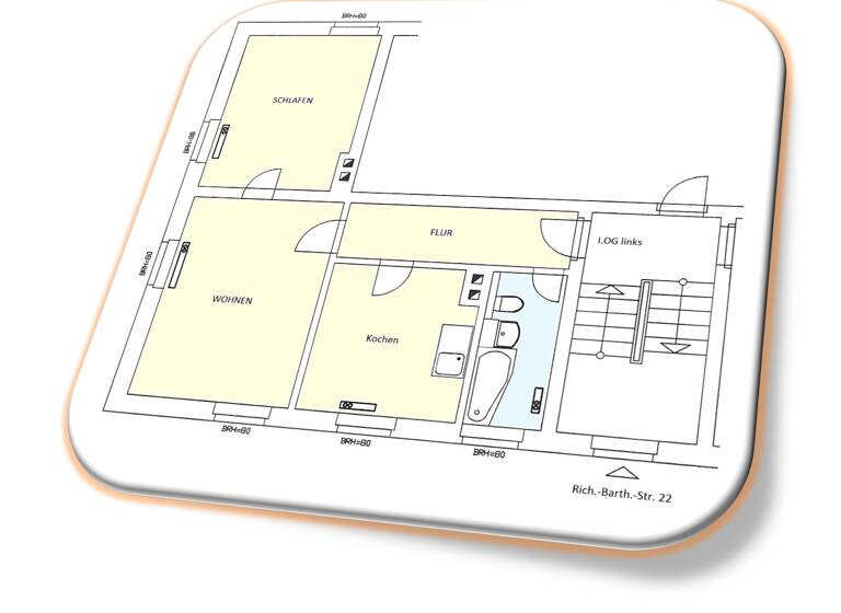 Wohnung zur Miete 330 € 2 Zimmer 51 m²<br/>Wohnfläche 1.<br/>Geschoss Richard-Bartholdt-Straße 22 Schleiz Schleiz 07907