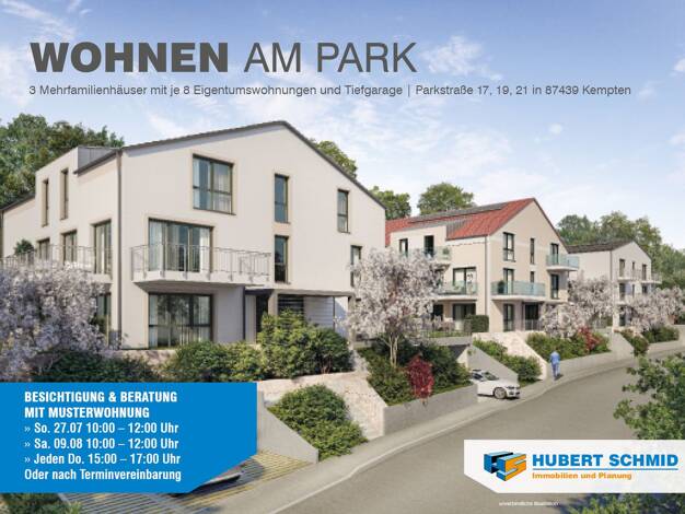 Wohnung zum Kauf - Neubau provisionsfrei 696.000 € 3 Zimmer 93 m² 1. Geschoss Parkstraße 21 Kempten Kempten (Allgäu) 87439