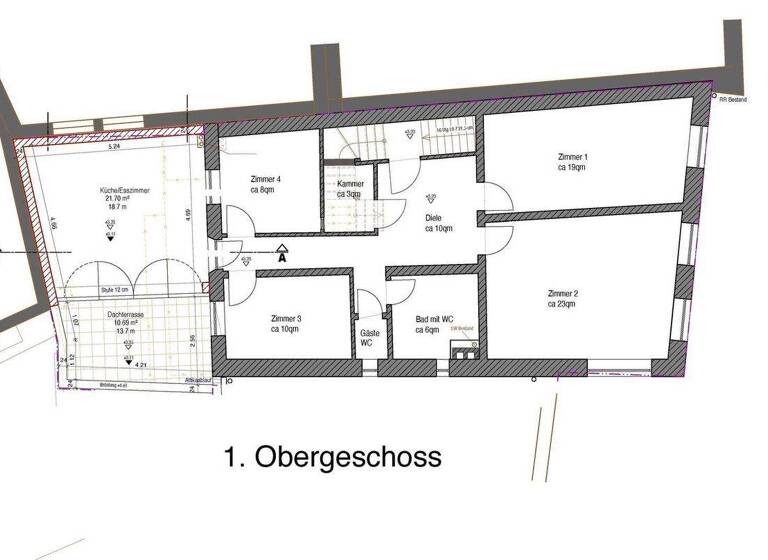 Studio zur Miete 705 € 1 Zimmer 112 m² 1. Geschoss Predigerberg 14 Innenstadt Augsburg 86150