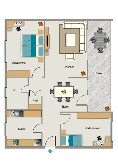 Wohnung zur Miete 695 € 3,5 Zimmer 78 m²<br/>Wohnfläche 3.<br/>Geschoss Sattelweg 9 Franz-Zimmer-Siedlung Dortmund 44329