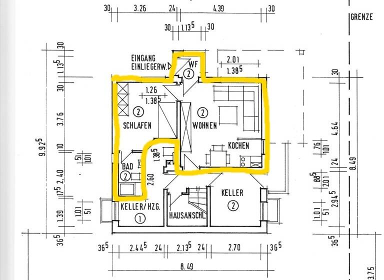 Wohnung zur Miete 400 € 2 Zimmer 40 m²<br/>Wohnfläche 2<br/>Geschosse Unglinghausen Netphen 57250