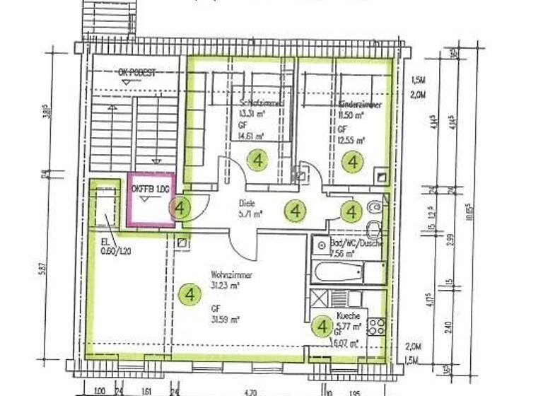 Wohnung zur Miete 358 € 3 Zimmer 71,6 m² Auguststraße 18 Stadtmitte Plauen 08523