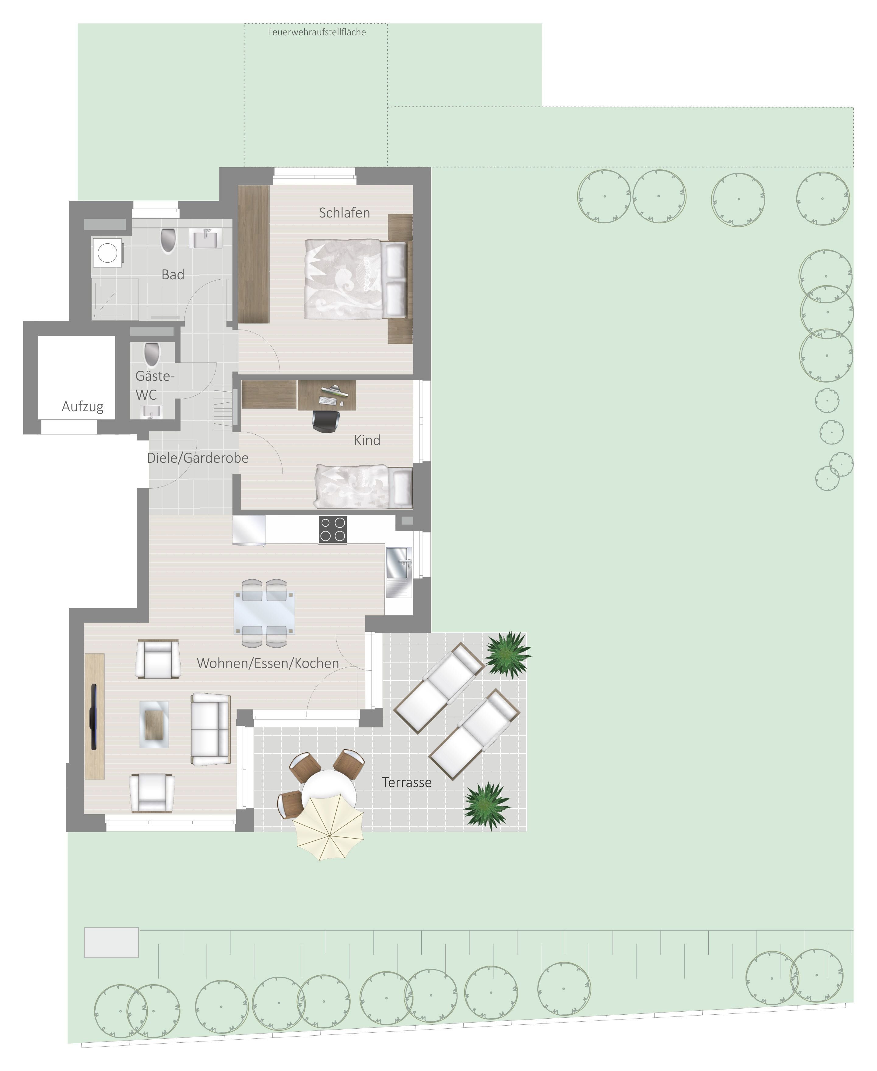 Wohnung zum Kauf provisionsfrei 489.800 € 3,5 Zimmer 78,1 m²<br/>Wohnfläche EG<br/>Geschoss Tammer Weg 8 Schwieberdingen Schwieberdingen 71701