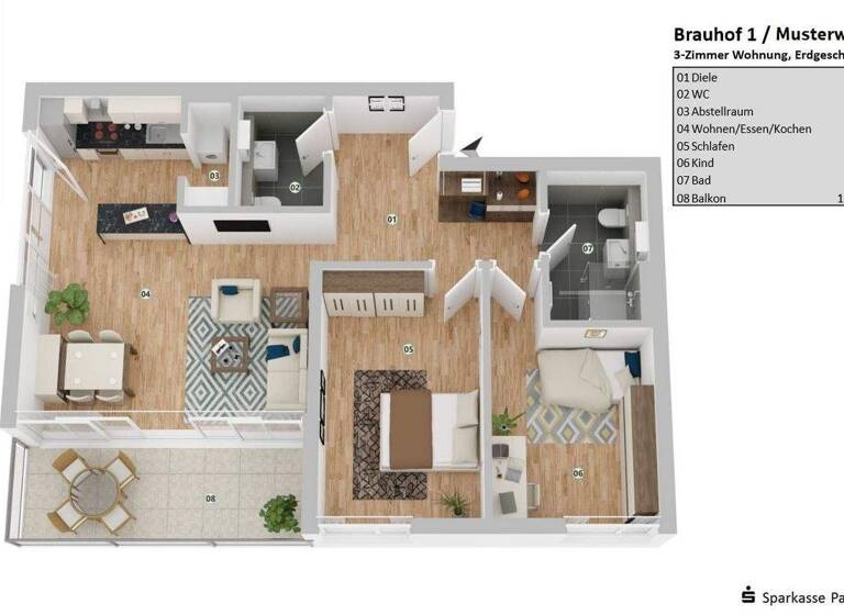 Wohnung zur Miete 1.200 € 3 Zimmer 85 m² Haidenhof-Nord Passau 94032