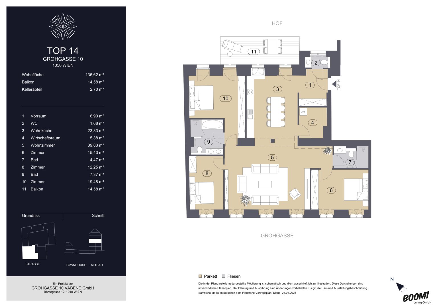 Wohnung zum Kauf 1.400.000 € 4 Zimmer 136,6 m²<br/>Wohnfläche 2.<br/>Geschoss Wien 1050