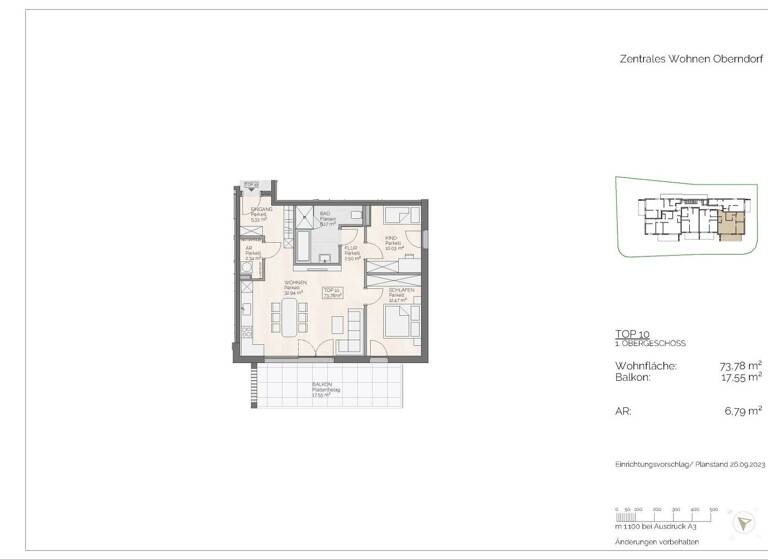Wohnung zum Kauf - Erstbezug 397.000 € 3 Zimmer 73,8 m² 1. Geschoss Paracelsusstraße Oberndorf bei Salzburg 5110