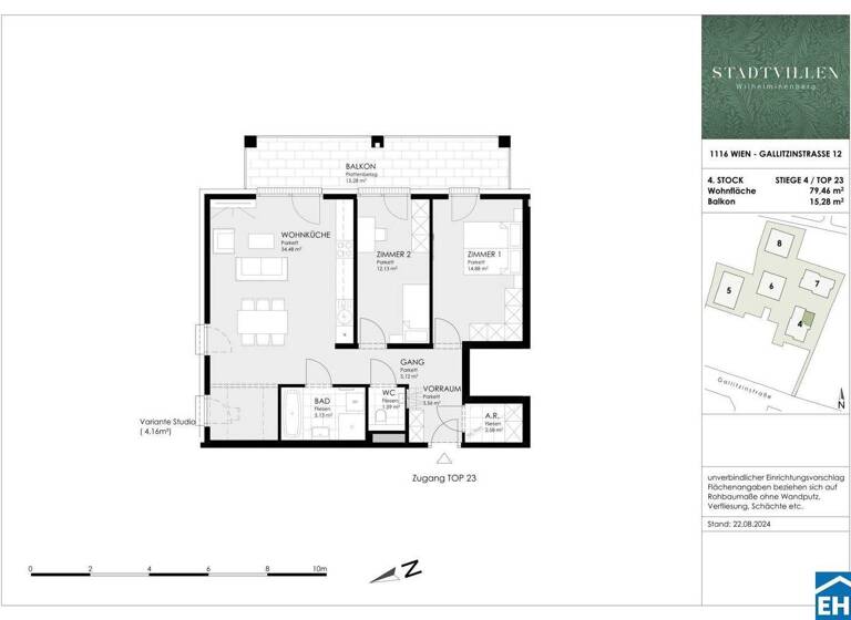 Wohnung zum Kauf - Erstbezug 736.700 € 3 Zimmer 79,2 m² 4. Geschoss Erdbrustgasse Wien 1160