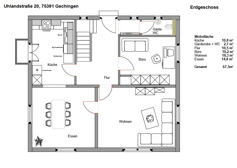 Haus zur Miete 900 € 7 Zimmer 151 m²<br/>Wohnfläche 440 m²<br/>Grundstück Uhlandstraße Gechingen 75391