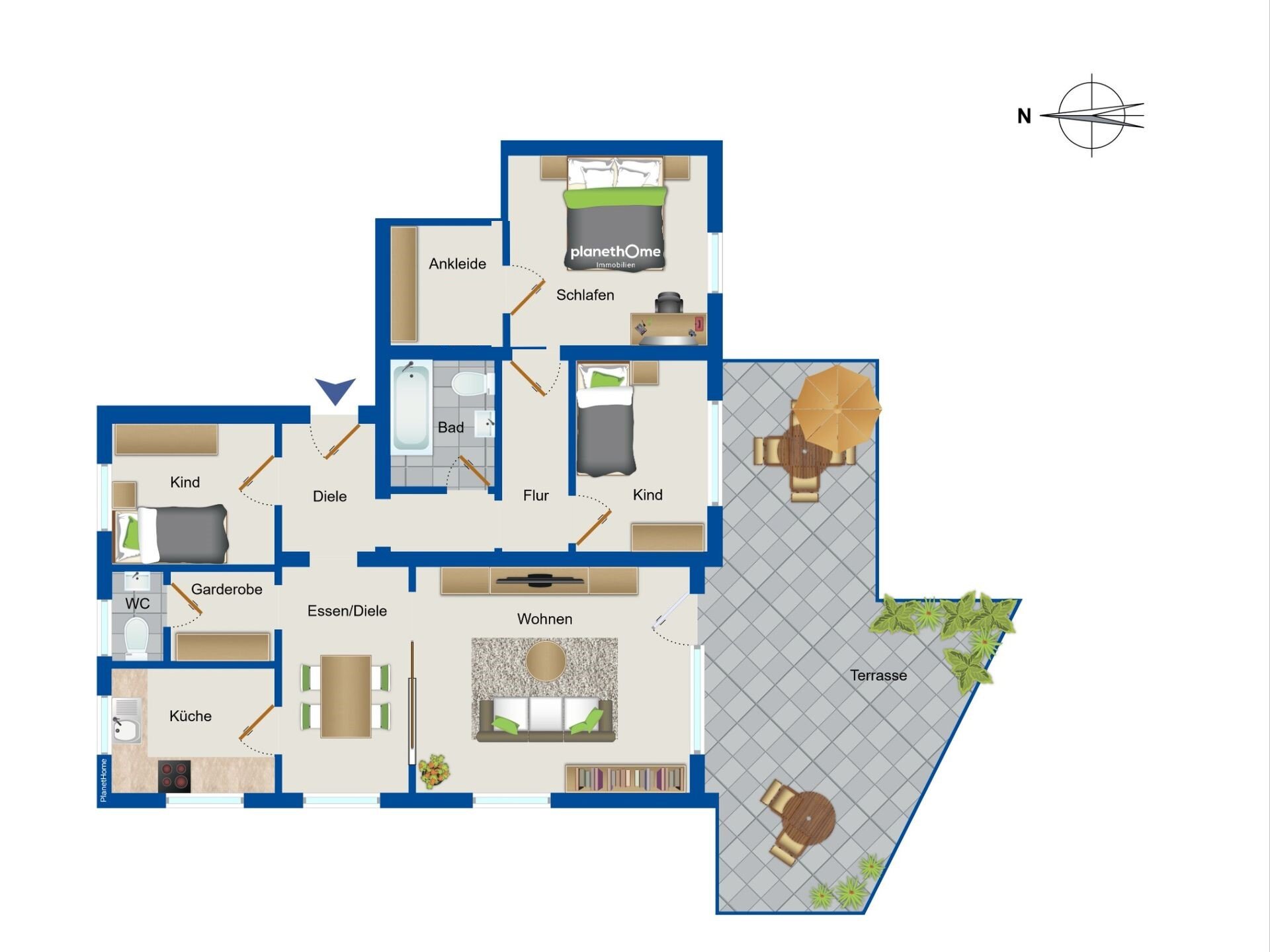 Terrassenwohnung zum Kauf 479.000 € 5,5 Zimmer 105 m²<br/>Wohnfläche EG<br/>Geschoss Münchingen Korntal-Münchingen 70825