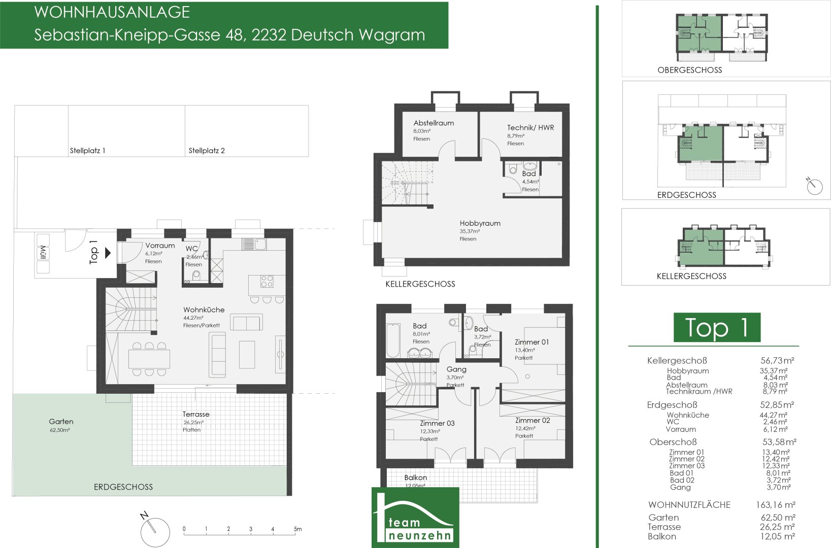 Doppelhaushälfte zum Kauf 599.000 € 4 Zimmer 163,7 m²<br/>Wohnfläche Sebastian Kneipp-Gasse 48 Deutsch-Wagram 2232