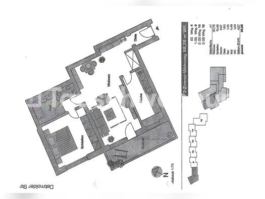 Wohnung zur Miete Tauschwohnung 800 € 2 Zimmer 60 m² 1. Geschoss Merheim Köln 51109