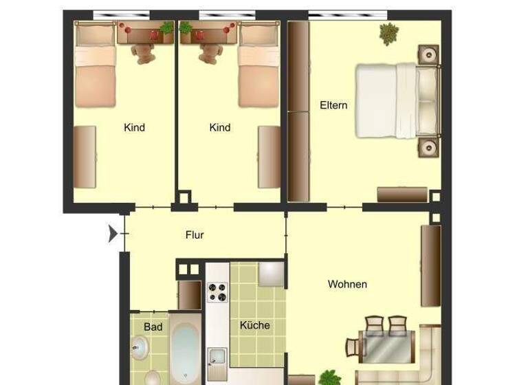 Wohnung zur Miete 559 € 4 Zimmer 63 m² 1. Geschoss Kölner Straße 11 Bocholt 46397