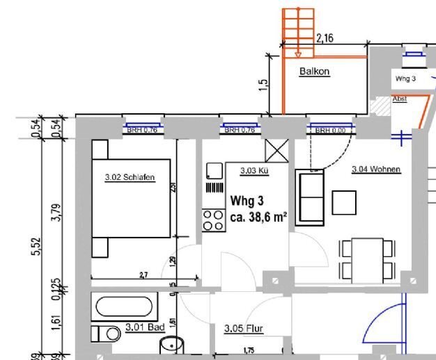 Wohnung zur Miete 210 € 2 Zimmer 38,6 m²<br/>Wohnfläche 1.<br/>Geschoss Zeißstr. 42 Hilbersdorf 150 Chemnitz 09131